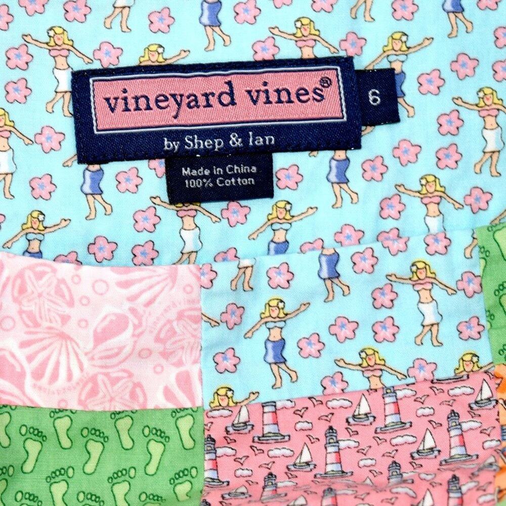 Vineyard Vines Hula Print Patchwork Wrap Mini Ski… - image 8